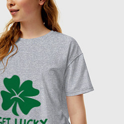 Футболка оверсайз женская Get lucky, цвет: меланж — фото 2