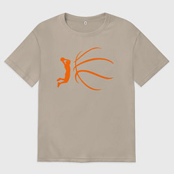 Футболка оверсайз женская Баскетбол - это моя жизнь, цвет: миндальный