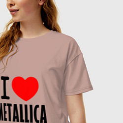 Футболка оверсайз женская I love Metallica, цвет: пыльно-розовый — фото 2