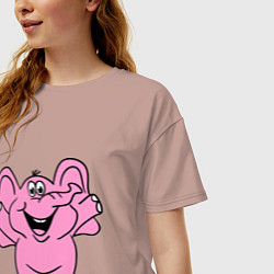 Футболка оверсайз женская Розовый слон, цвет: пыльно-розовый — фото 2
