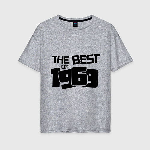 Женская футболка оверсайз The best of 1969 / Меланж – фото 1