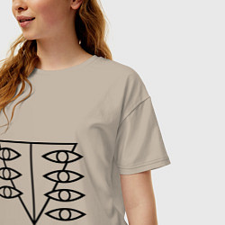 Футболка оверсайз женская Евангелион, цвет: миндальный — фото 2