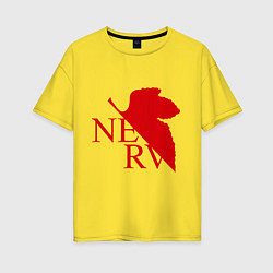 Футболка оверсайз женская Евангелион NERV, цвет: желтый