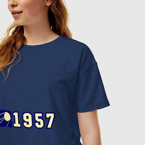 Женская футболка оверсайз 1957 / Тёмно-синий – фото 3