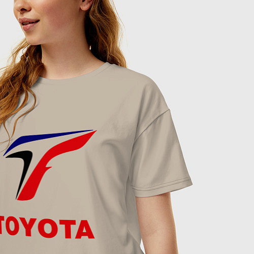 Женская футболка оверсайз Тойота / Миндальный – фото 3