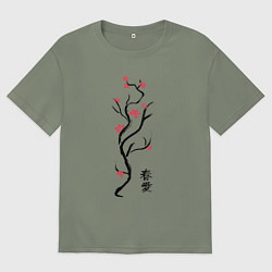 Футболка оверсайз женская Весна. Любовь, цвет: авокадо