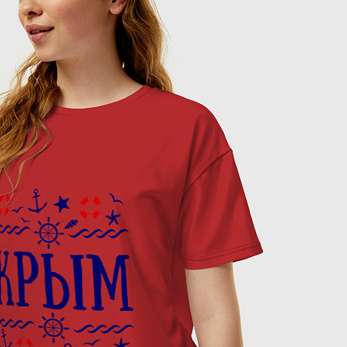Женская футболка оверсайз Крым / Красный – фото 3