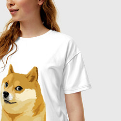 Футболка оверсайз женская Doge, цвет: белый — фото 2