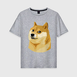 Футболка оверсайз женская Doge, цвет: меланж