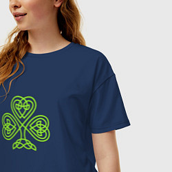 Футболка оверсайз женская Celtic сlover, цвет: тёмно-синий — фото 2