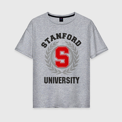 Женская футболка оверсайз Stanford University / Меланж – фото 1