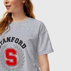 Футболка оверсайз женская Stanford University, цвет: меланж — фото 2