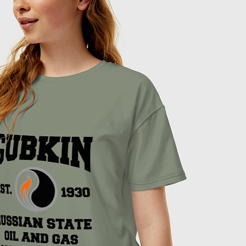 Женская футболка оверсайз Унивеситет им.Губкина / Авокадо – фото 3