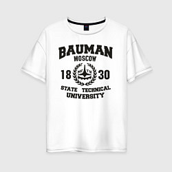 Футболка оверсайз женская BAUMAN University, цвет: белый