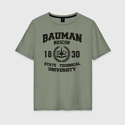 Футболка оверсайз женская BAUMAN University, цвет: авокадо