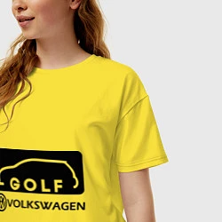 Футболка оверсайз женская Фольцваген гольф, цвет: желтый — фото 2