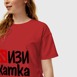 Футболка оверсайз женская Изи катка, цвет: красный — фото 2