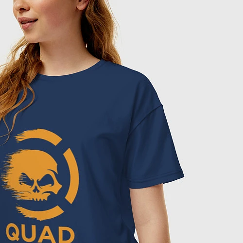Женская футболка оверсайз QuaD: Quick and Deadly / Тёмно-синий – фото 3