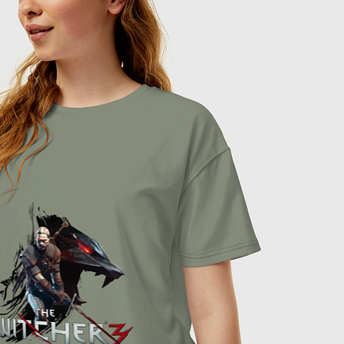 Женская футболка оверсайз The Witcher 3 / Авокадо – фото 3