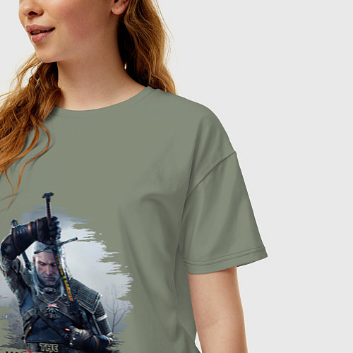 Женская футболка оверсайз The Witcher 3 / Авокадо – фото 3