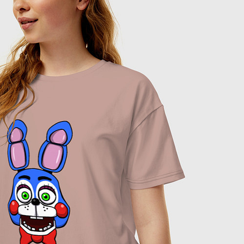 Женская футболка оверсайз Toy Bonnie FNAF / Пыльно-розовый – фото 3