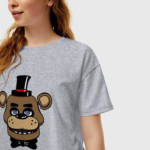Женская футболка оверсайз Freddy FNAF / Меланж – фото 3