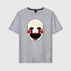 Футболка оверсайз женская Puppet FNAF Марионетка, цвет: меланж