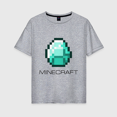 Женская футболка оверсайз Minecraft Diamond / Меланж – фото 1