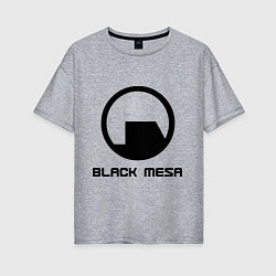 Футболка оверсайз женская Black Mesa: Logo, цвет: меланж