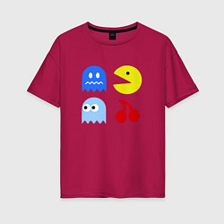 Футболка оверсайз женская Pac-Man Pack, цвет: маджента