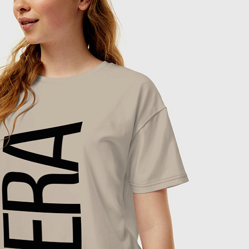 Женская футболка оверсайз Лера / Миндальный – фото 3