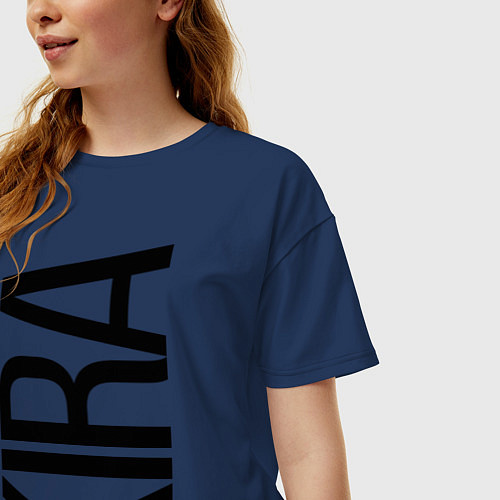 Женская футболка оверсайз Кира / Тёмно-синий – фото 3