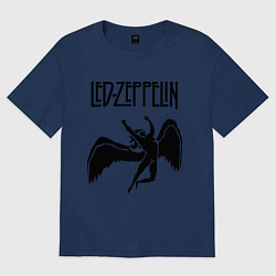 Футболка оверсайз женская Led Zeppelin Swan, цвет: тёмно-синий