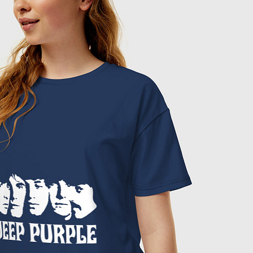 Женская футболка оверсайз Deep Purple / Тёмно-синий – фото 3