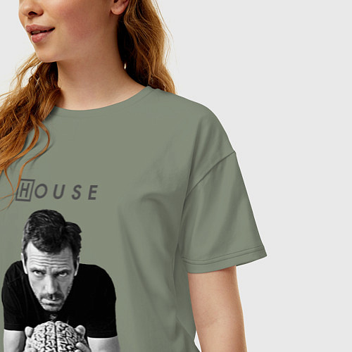 Женская футболка оверсайз House Brain / Авокадо – фото 3