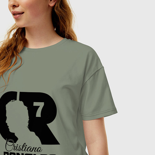 Женская футболка оверсайз CR Ronaldo 07 / Авокадо – фото 3