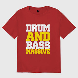 Футболка оверсайз женская DRUM AND BASS MASSIVE, цвет: красный