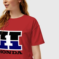 Футболка оверсайз женская Honda, цвет: красный — фото 2