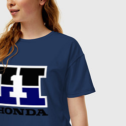 Футболка оверсайз женская Honda, цвет: тёмно-синий — фото 2