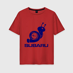 Футболка оверсайз женская Subaru, цвет: красный