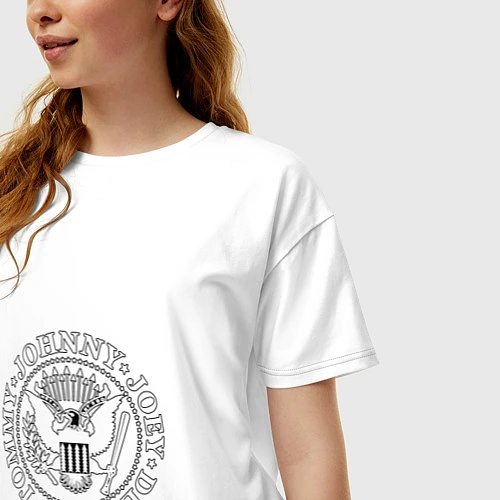 Женская футболка оверсайз Ramones / Белый – фото 3