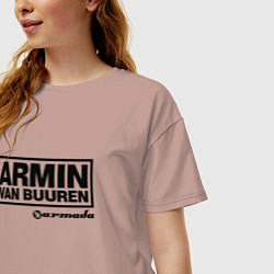 Футболка оверсайз женская Armin van Buuren, цвет: пыльно-розовый — фото 2