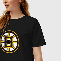 Футболка оверсайз женская Boston Bruins, цвет: черный — фото 2