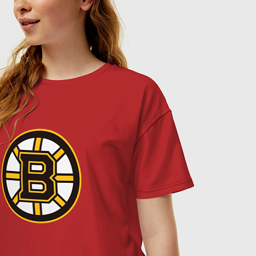 Женская футболка оверсайз Boston Bruins / Красный – фото 3