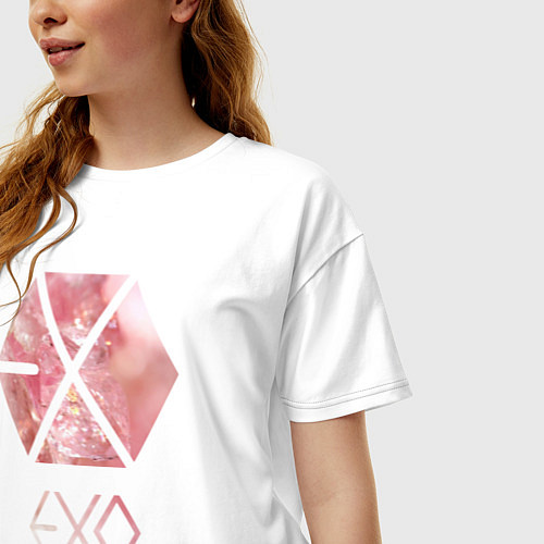 Женская футболка оверсайз EXO Chrystal / Белый – фото 3