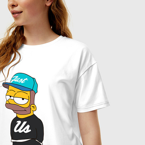Женская футболка оверсайз Bart Just Us / Белый – фото 3