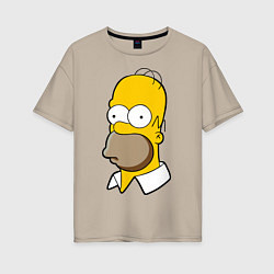 Футболка оверсайз женская Sad Homer, цвет: миндальный