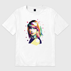 Футболка оверсайз женская Taylor Swift Art, цвет: белый