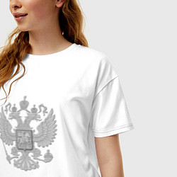 Футболка оверсайз женская Герб России, цвет: белый — фото 2