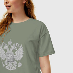 Футболка оверсайз женская Герб России, цвет: авокадо — фото 2